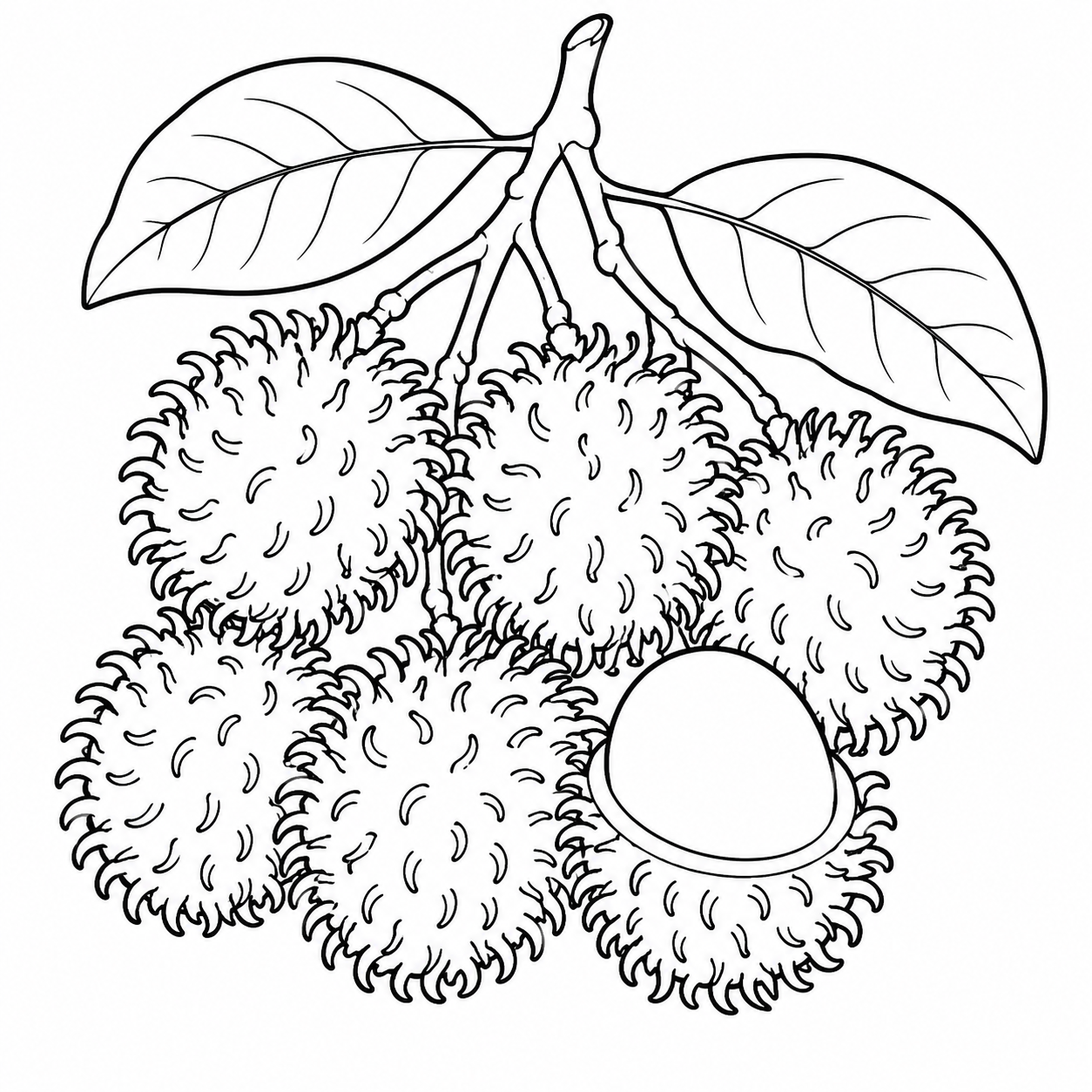 Gambar mewarna buah rambutan